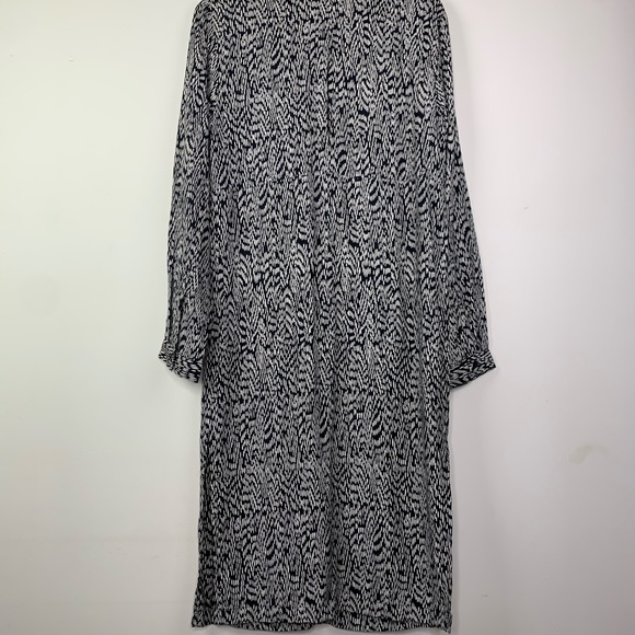 Silence + Noise Black Print Button Up Midi Dress - Picture 8 of 9